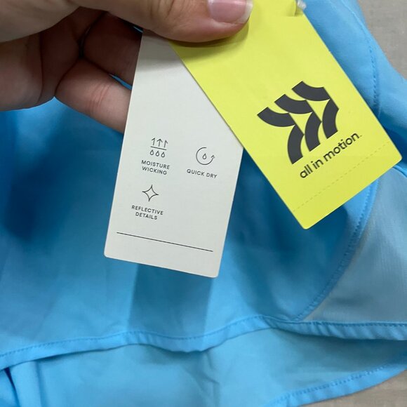 NWT All In Motion Women XL Blue Denim Woven Mid-Rise Elastic Waist Run Shorts 3 - Picture 8 of 14